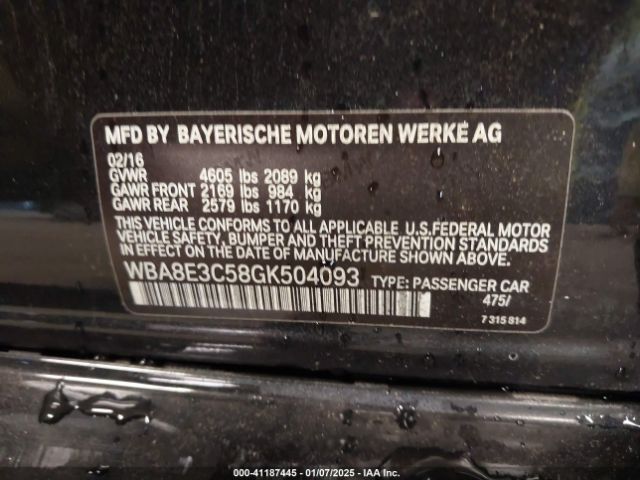 WBA8E3C58GK504093 BMW 328i Xdrive