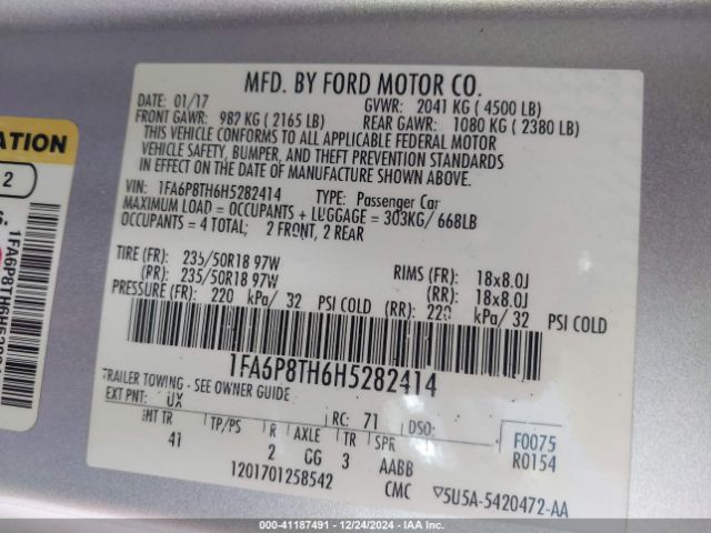 1FA6P8TH6H5282414 Ford Mustang Ecoboost