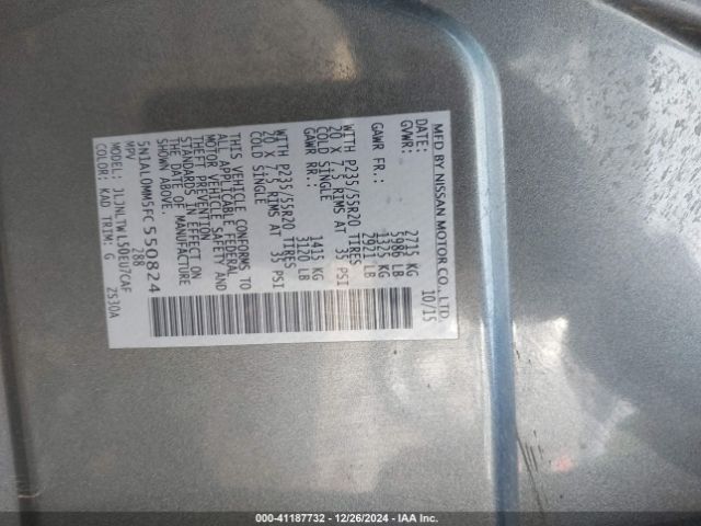 5N1AL0MM5FC550824 Infiniti QX60