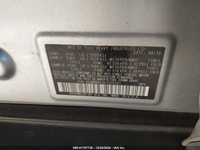 4S4BRBAC4E3220391 Subaru Outback 2.5i