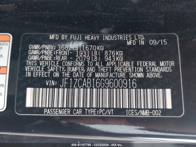 2016 SUBARU BRZ JF1ZCAB16G9600916 Photo 8