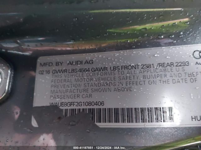 WAUE8GFF2G1080406 Audi A3 2.0t Premium