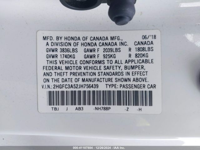 2HGFC3A52JH756439 Honda CIVIC SI