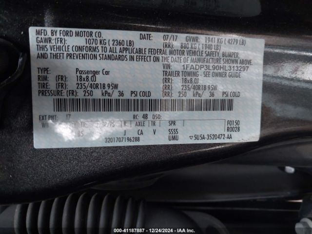 1FADP3L90HL313297 Ford FOCUS ST