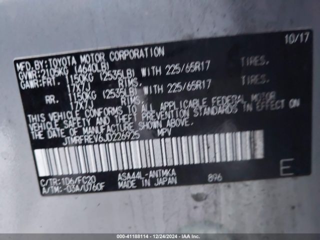 JTMRFREV6JD226925 Toyota Rav4 Adventure/xle