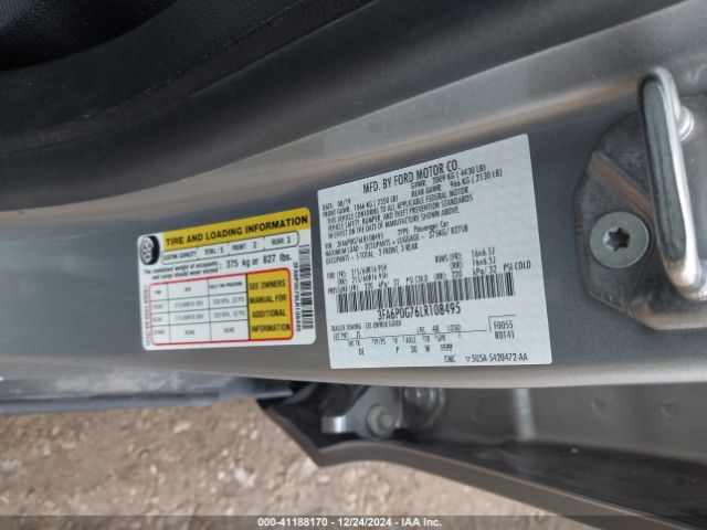 3FA6P0G76LR108495 Ford FUSION S