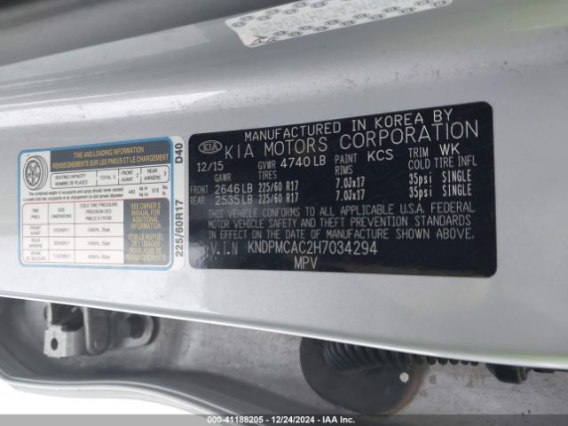 KNDPMCAC2H7034294 KIA Sportage Lx