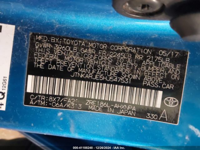 JTNKARJE5HJ547531 Toyota COROLLA IM