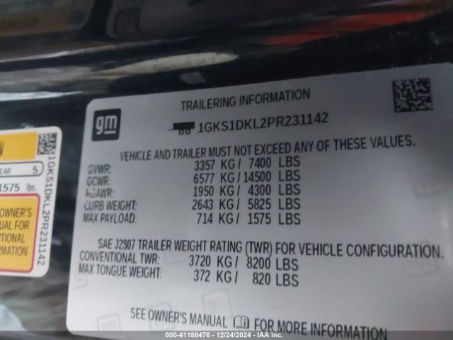 1GKS1DKL2PR231142 GMC Yukon 2wd Denali