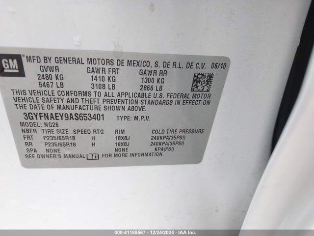 2010 CADILLAC SRX 3GYFNAEY9AS653401 Photo 8