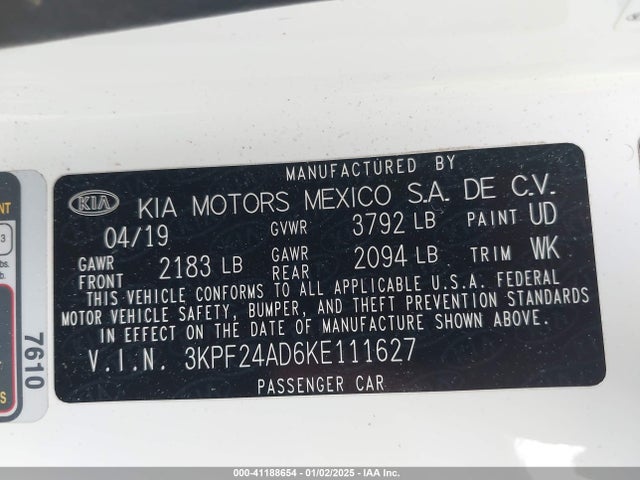 KIA Forte Lxs 2019 3KPF24AD6KE111627 Image 9