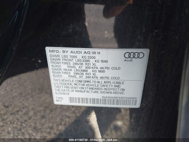 WA1WMBFE8FD005651 Audi Q7 3.0 Tdi Premium