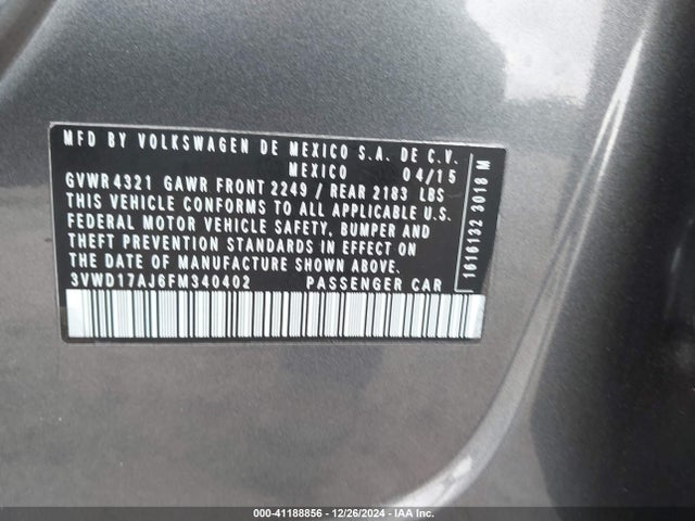 3VWD17AJ6FM340402 Volkswagen Jetta 1.8t Sport