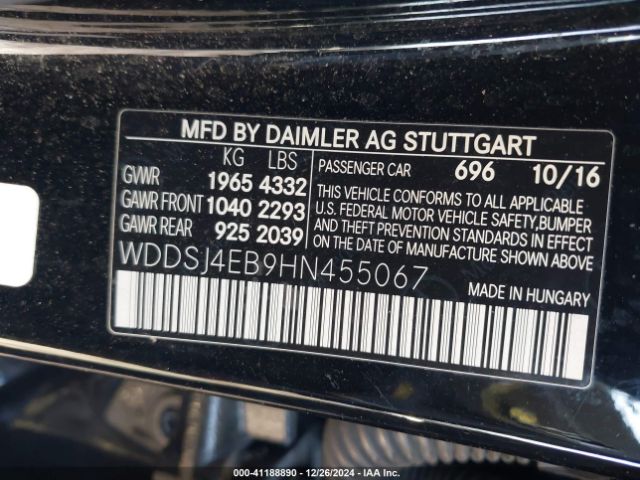WDDSJ4EB9HN455067 Mercedes-Benz CLA 250