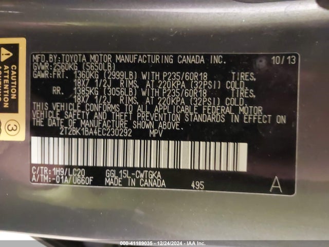 Lexus RX 350 2014 2T2BK1BA4EC230292 Image 9