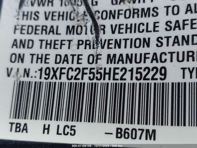 19XFC2F55HE215229 Honda Civic Lx