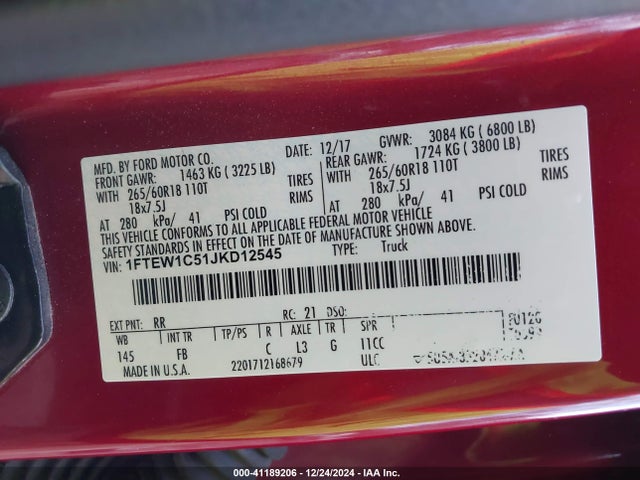 Ford F-150 Xlt 2018 1FTEW1C51JKD12545 Image 9