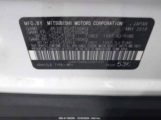 2018 MITSUBISHI ECLIPSE CROSS JA4AT5AA8JZ061331 Photo 8
