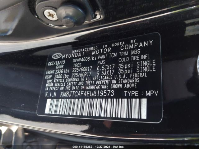 KM8JTCAF4EU819573 Hyundai TUCSON GLS