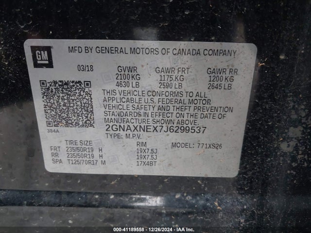 Chevrolet Equinox Premier 2018 2GNAXNEX7J6299537 Image 9