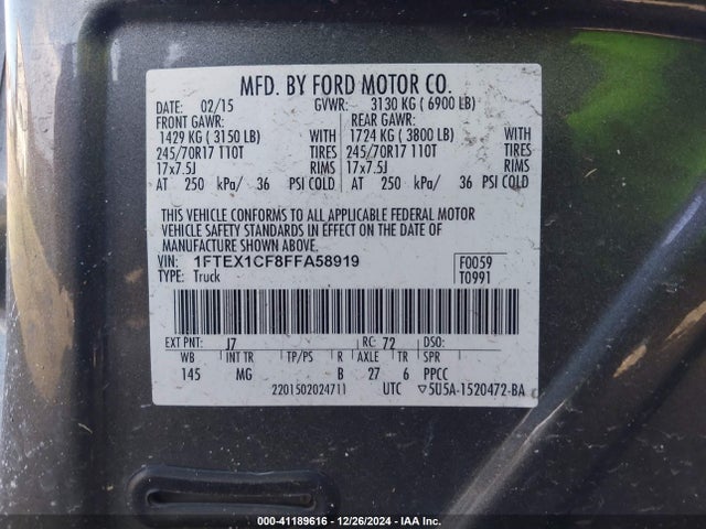 Ford F-150 Xlt 2015 1FTEX1CF8FFA58919 Image 9