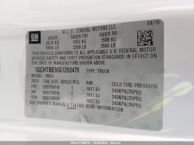 1GCHTBE36G1260478 Chevrolet Colorado Wt