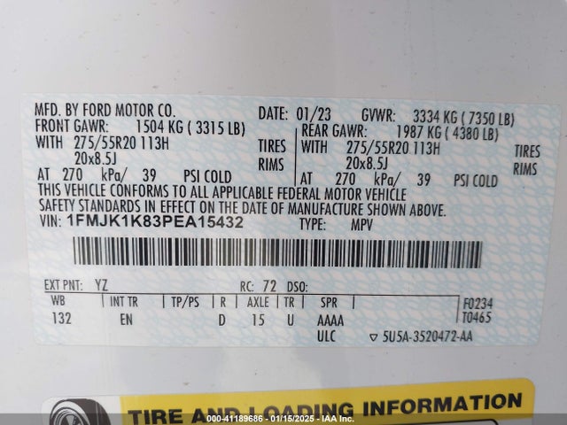 Ford Expedition Limited Max 2023 1FMJK1K83PEA15432 Image 9