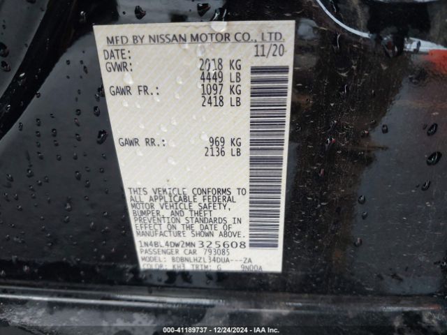 1N4BL4DW2MN325608 Nissan Altima Sv Intelligent Awd