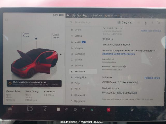 7SAYGDEE1PF812917 Tesla Model Y Awd/long Range Dual Motor All-wheel Drive