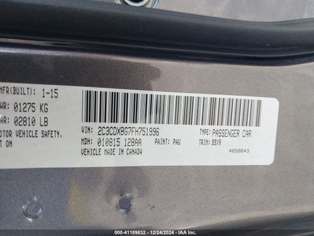 2C3CDXBG7FH751996 Dodge Charger Se