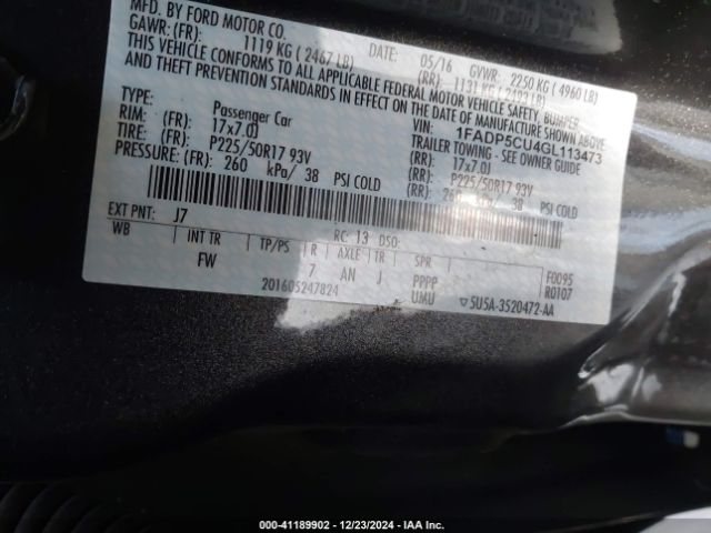 1FADP5CU4GL113473 Ford C-max Energi Sel