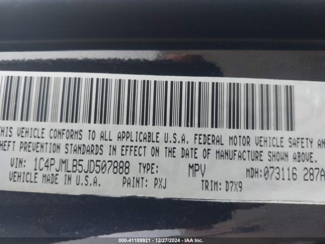 1C4PJMLB5JD507888 Jeep Cherokee Latitude Plus 4x4