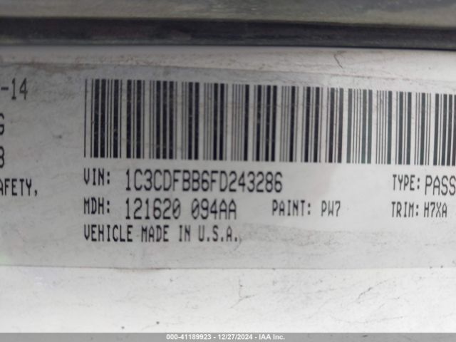 1C3CDFBB6FD243286 Dodge DART SXT