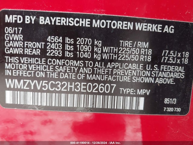 2017 MINI COUNTRYMAN WMZYV5C32H3E02607 Photo 8