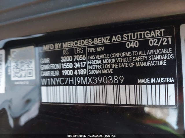 W1NYC7HJ9MX390389 Mercedes-Benz Amg G 63 4matic