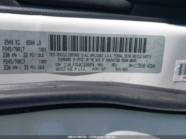 1C4RJFAG4KC608074 Jeep Grand Cherokee Laredo E 4x4