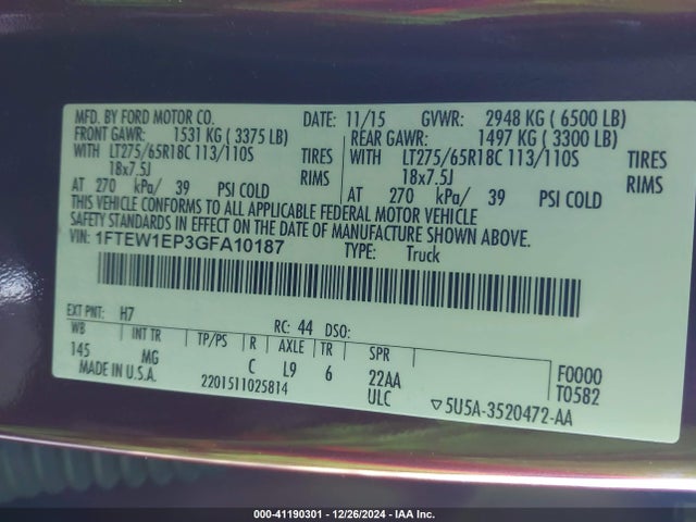 Ford F-150 Xlt 2016 1FTEW1EP3GFA10187 Image 9