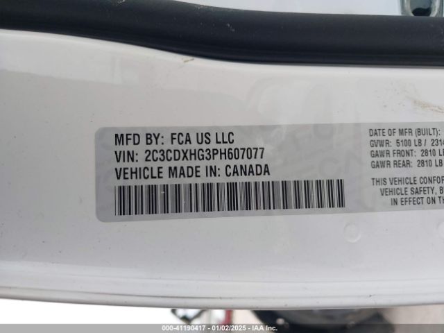 2C3CDXHG3PH607077 Dodge CHARGER GT
