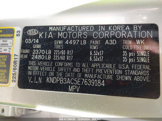 KIA Sportage Lx 2014 KNDPB3AC5E7639184 Image 9
