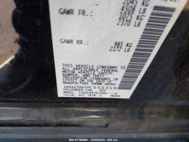1N4AZ1BV2PC555359 Nissan Leaf S 40 Kwh