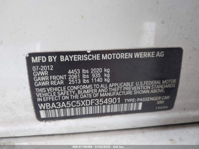 2013 BMW 328I WBA3A5C5XDF354901 Photo 8