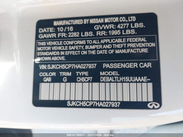 SJKCH5CP7HA027937 Infiniti Qx30 Sport