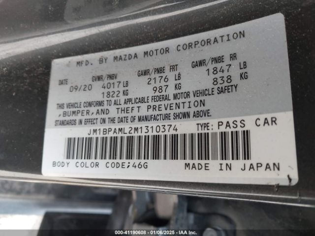 JM1BPAML2M1310374 Mazda Mazda3 Premium