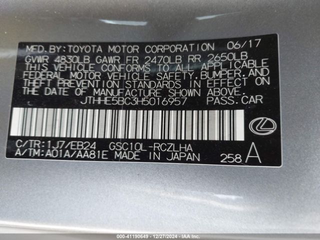 2017 LEXUS RC 350 JTHHE5BC3H5016957 Photo 8