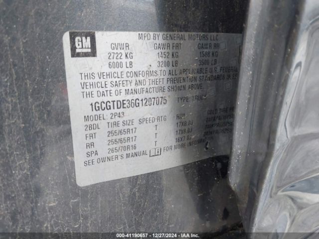 1GCGTDE36G1207075 Chevrolet Colorado Z71