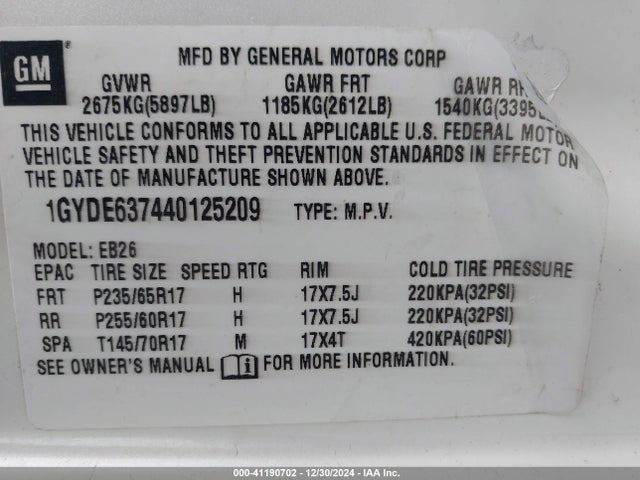 2004 CADILLAC SRX 1GYDE637440125209 Photo 8