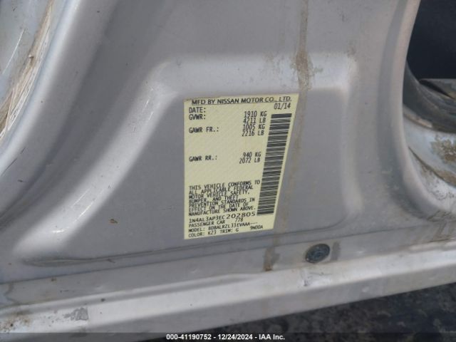 1N4AL3AP3EC202805 Nissan Altima 2.5/2.5 S/2.5 Sl/2.5 Sv
