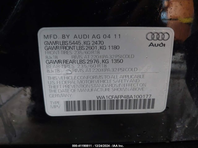 2011 AUDI Q5 WA1CFAFP4BA100177 Photo 8