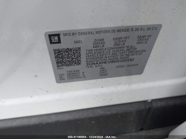 3GNAXHEV8MS160152 Chevrolet Equinox Fwd Ls