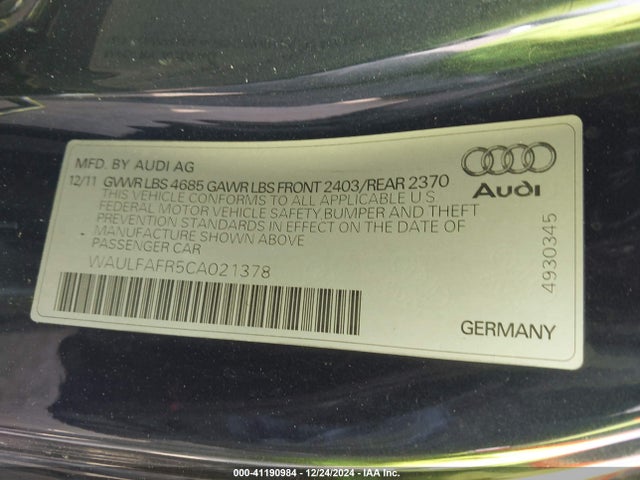 2012 AUDI A5 WAULFAFR5CA021378 Photo 8